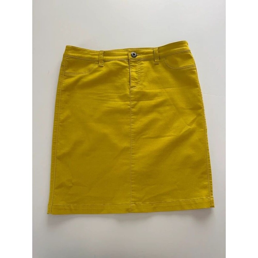 Chartreuse Fall Style Cotton Mini Skirt